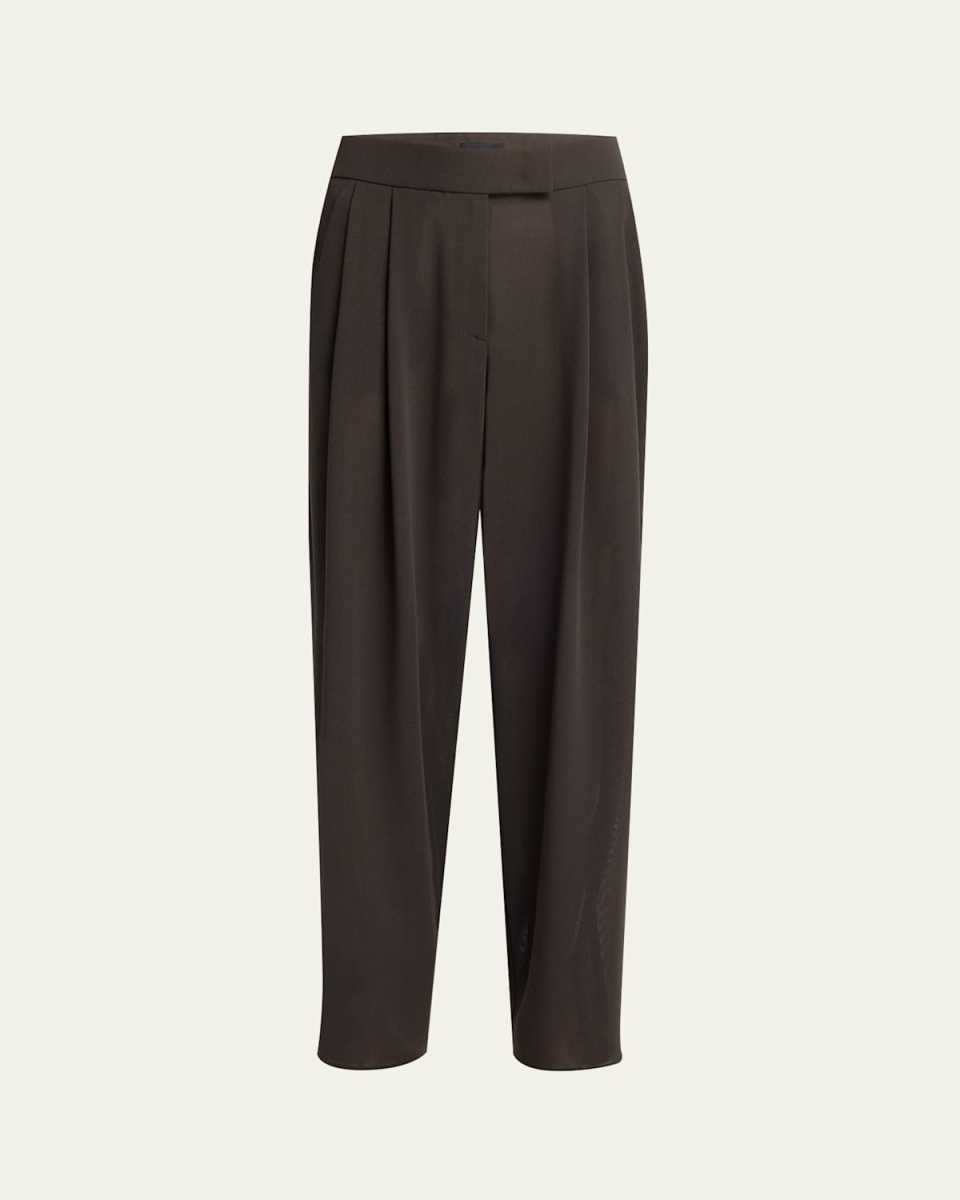 Pleated Layered Gauze Trousers